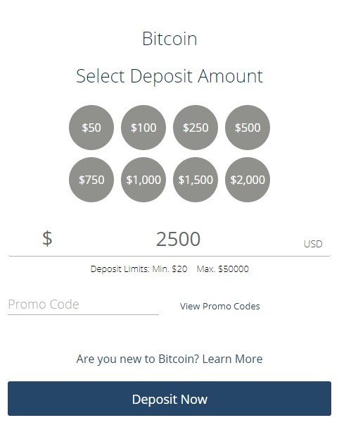 Sportsbetting Bitcoin Deposit Page